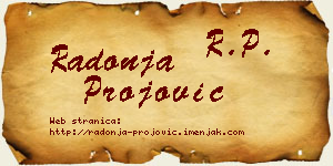 Radonja Projović vizit kartica